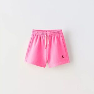 Zara Neon Embroidered Shorts